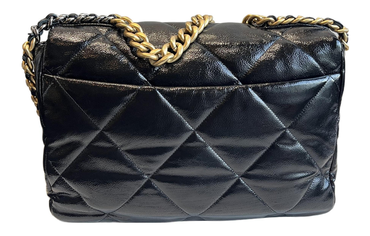 CHANEL 19Bag Cow Leather Handbag Crossbody Bag Shoulder Bag Women's Black