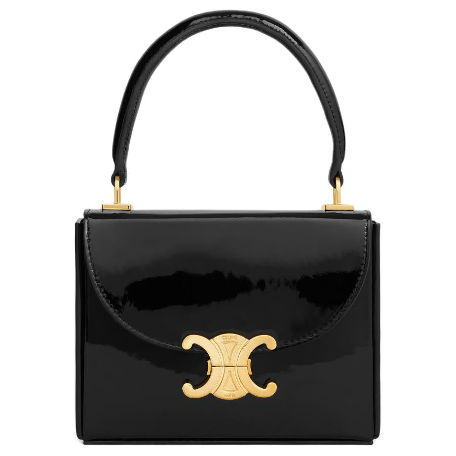CELINE Cow Leather Shoulder Bag, Crossbody Bag, Handbag Trumpets Women's Black