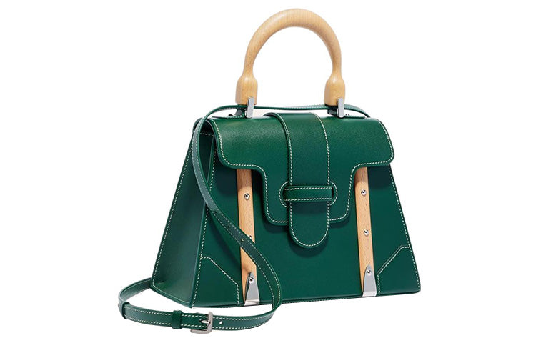 GOYARD Saigon Cross-Grain Calfskin Shoulder Bag Crossbody Bag Handbag Small Size Unisex Green