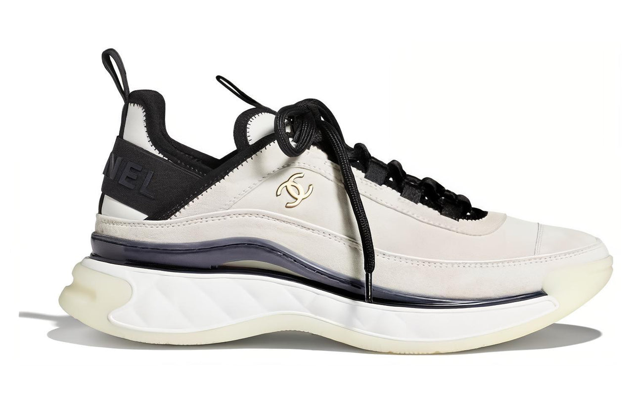 CHANEL Round Toe Mid‑Top Sneakers White Women's