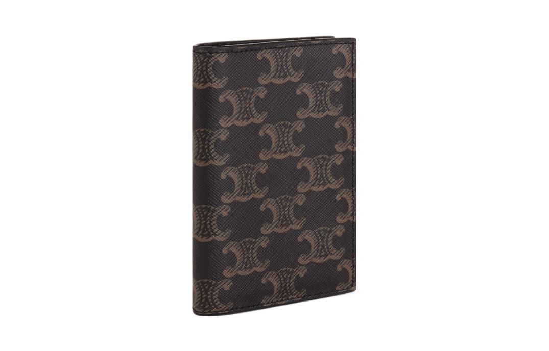 CELINE Cow Leather Binding Card Holder Men's Tawny