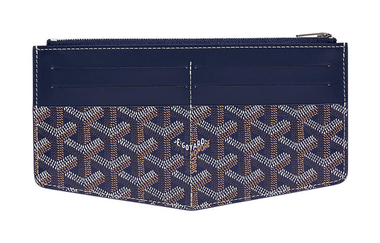 GOYARD Insert Louise Canvas With Leather Wallet Unisex Marine Blue