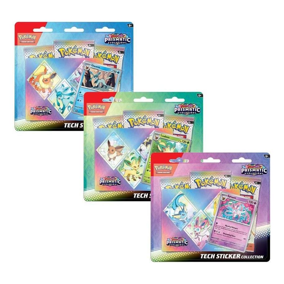 Pokemon Card Eng. 2025 Pokemon SV: Prismatic Evolutions Tech Sticker Collection Box Set of 3 10-10022
