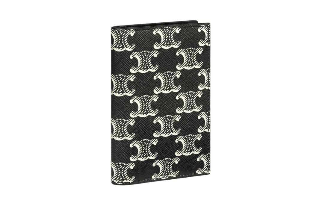 CELINE Cow Leather Card Holder Men's ** Black & White