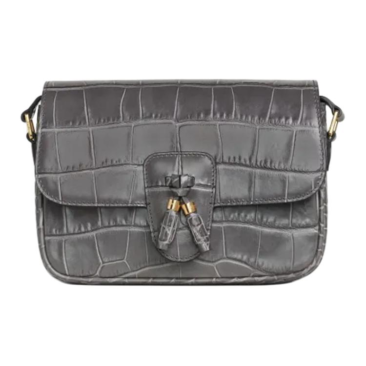 CELINE Calfskin Shoulder Bag Crossbody Bag Mini Women's Gray