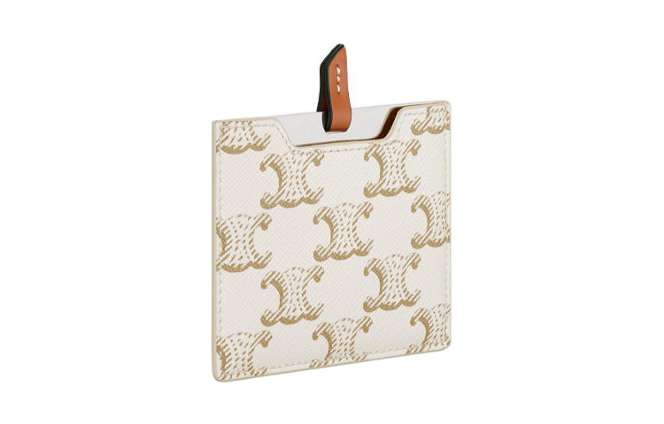 CELINE Cow Leather Storage Bag Women's White