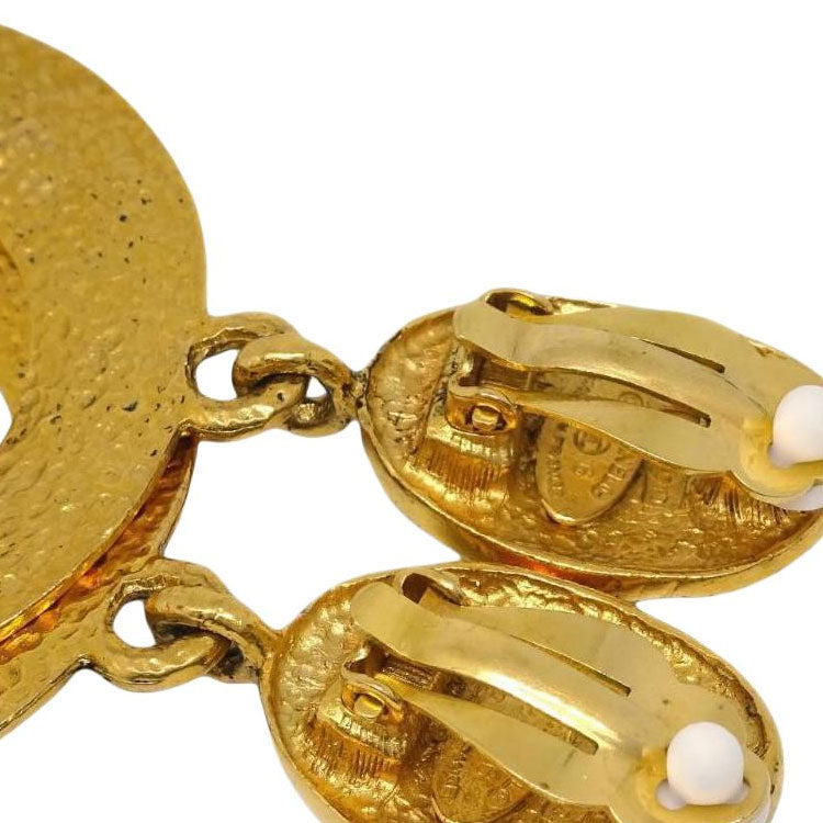 CHANEL 1987 Logo-engraved Clip-on Earrings