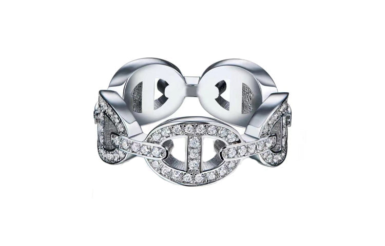 HERMES 18K Gold Rings Women's White