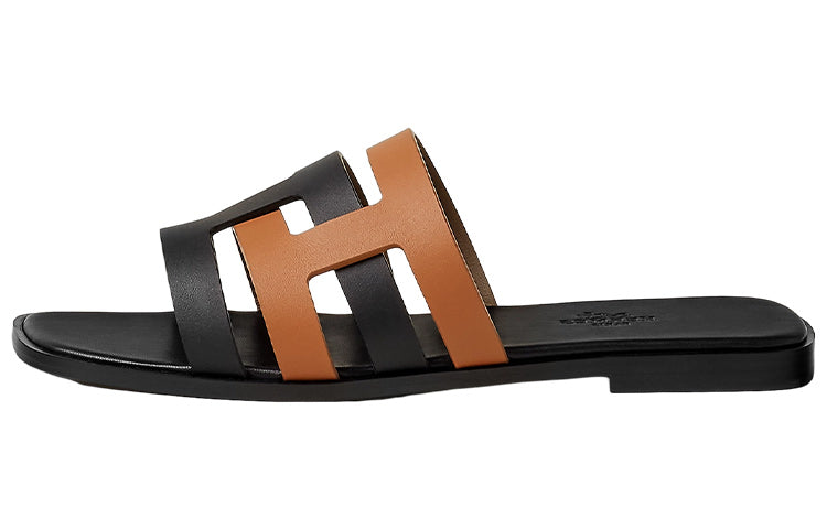 HERMES Amore Odor-Resistant Slide Slippers Women's Black Brown