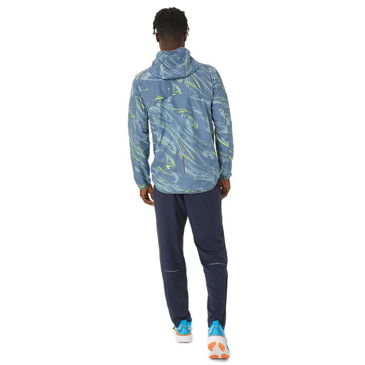 ASICS Water Repellent Graphic Woven Jacket 'Blue Green' 2011C774-400