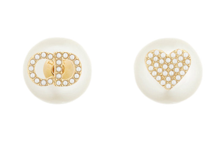 DIOR Earrings Women's Gold, White