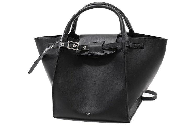 CELINE Calfskin Tote Bag Shopping Bag Portable Crossbody Bag Shoulder Bag Small Size Women's Black