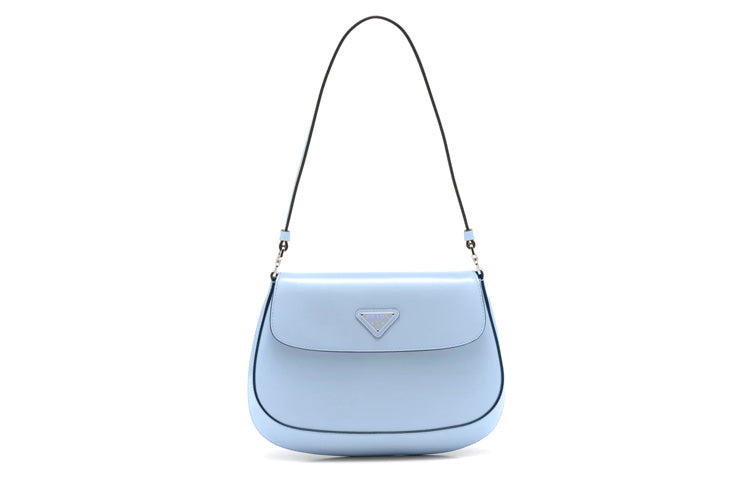 PRADA Cleo Shiny Leather Crescent Moon Bag Shoulder Bag Women's Sky Blue