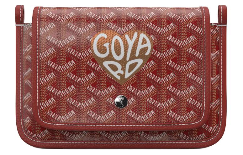GOYARD Plumet Canvas With Leather Envelope Bag Crossbody Bag Shoulder Bag Unisex Red & Copper Small Heart