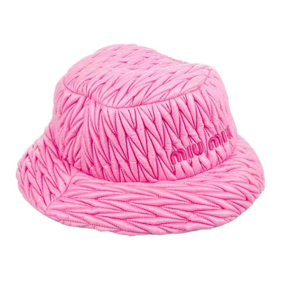 MIU MIU Nylon, Cotton Bucket Hats Unisex Pink