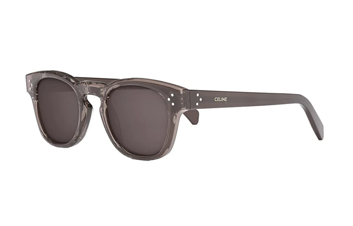CELINE Acetate Irregular Shape Sunglasses Women's Brown