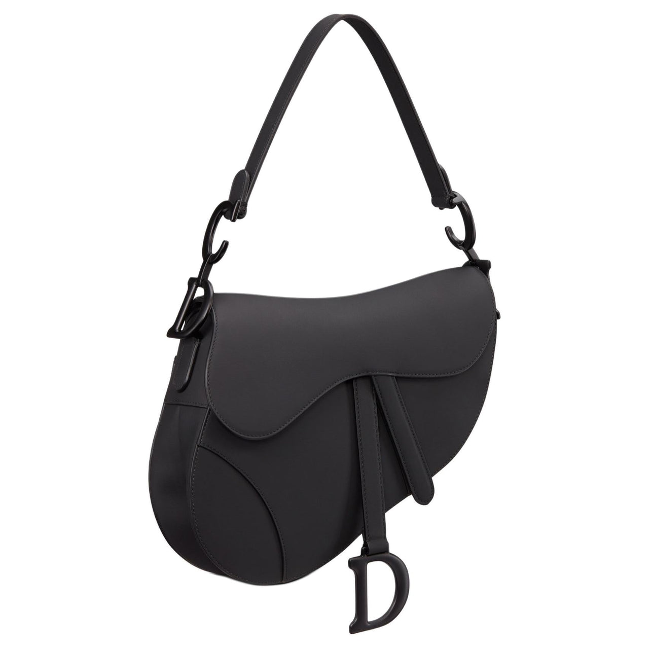 DIOR Cow Leather Saddle Bag, One Shoulder Handbag Women's Black