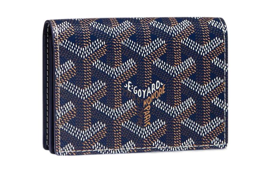 GOYARD MALESHERBES Canvas With Leather Card Holder Unisex Marine Blue
