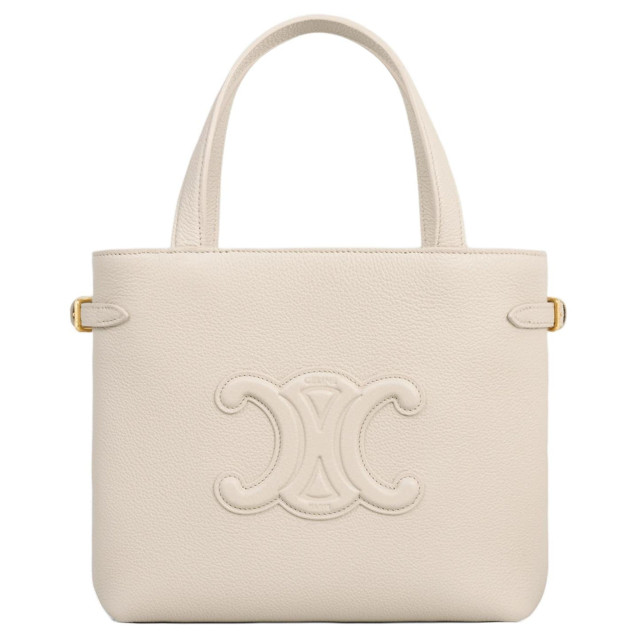CELINE Cuir TriompheCabas Calfskin Tote Bag Shopping Bag Shoulder Bag Crossbody Bag Handbag Mini Women's Light Beige