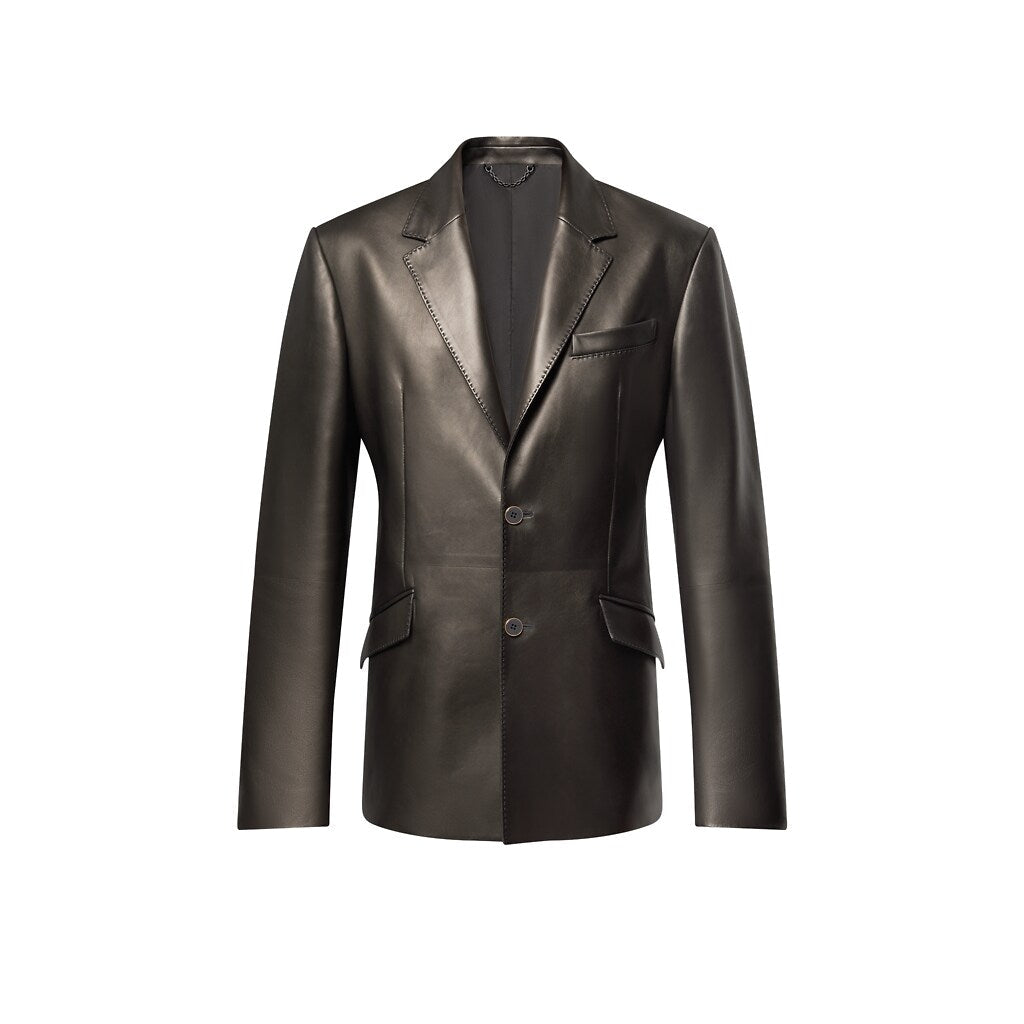 LOUIS VUITTON Leather Single-Breasted Jacket