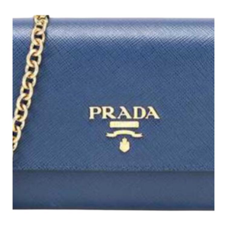 PRADA Cow Leather Crossbody Bag Shoulder Bag Women's Blue