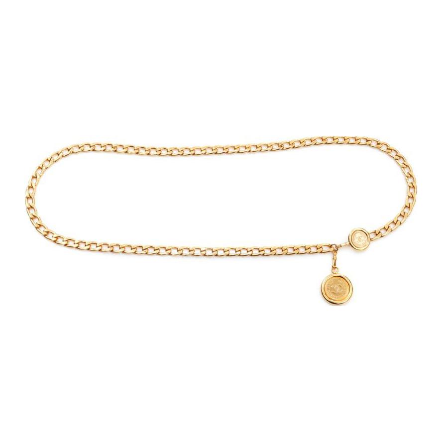 CHANEL 1970s Medallion Chain Belt