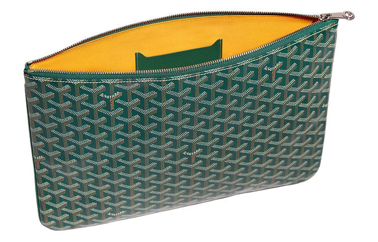 GOYARD SENAT Canvas With Leather Wallet, Toiletry Bag, Clutch Regular Unisex Green
