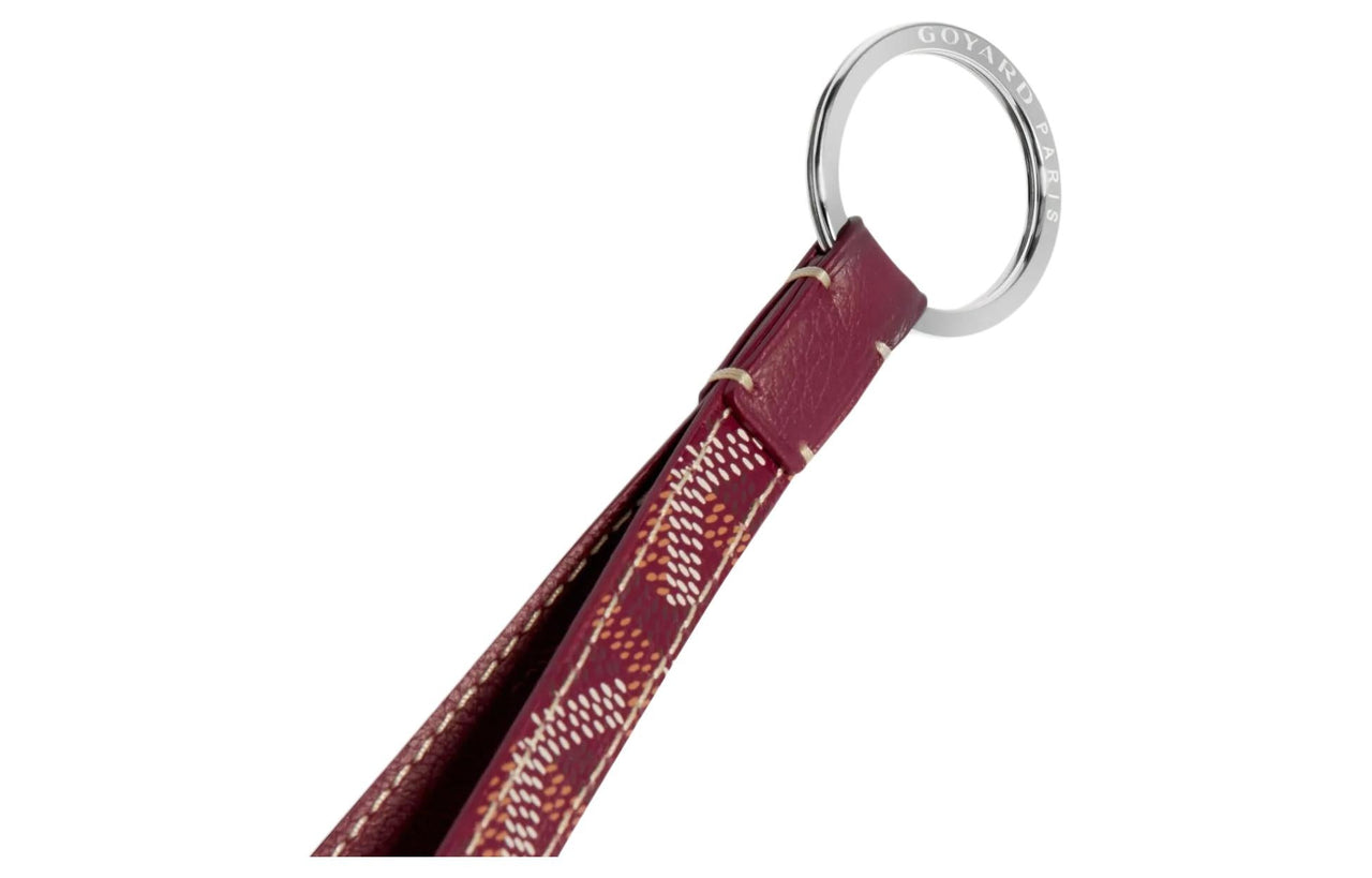 GOYARD Canvas With Calfskin Keychain Bag Accessory Unisex Burgundy