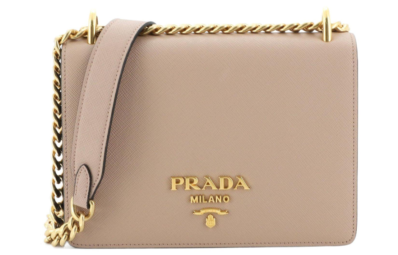 PRADA Calfskin Crossbody Bag Women's Pink
