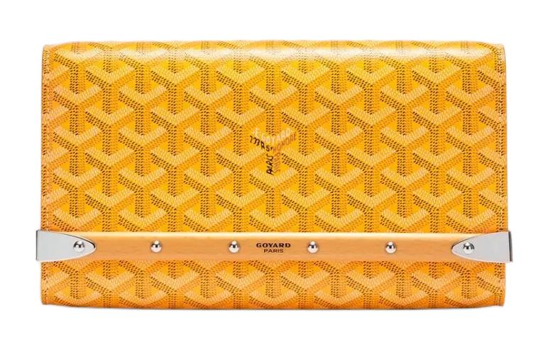 GOYARD MONTE-CARLO Canvas With Calfskin One Shoulder Crossbody Clutches Small Size Unisex Yellow