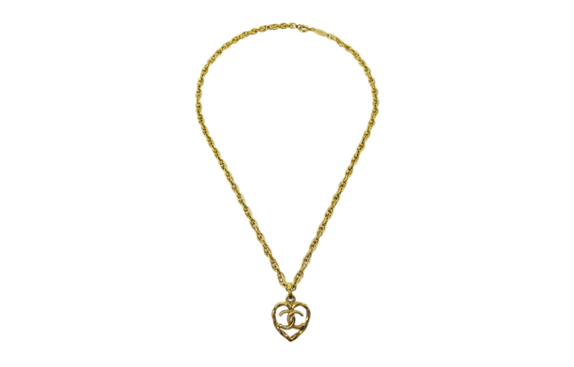 CHANEL 1983 Cc Heart Necklace
