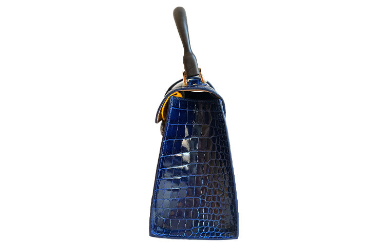 GOYARD Saigon Crocodile Leather Small Waste Bag Lady Bag Handbag Crossbody Bag Regular Women's Blue Black