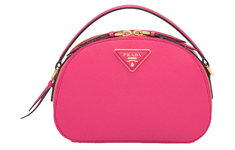 PRADA Cow Leather Shoulder Bag Crossbody Bag Handbag Women's Rose Red