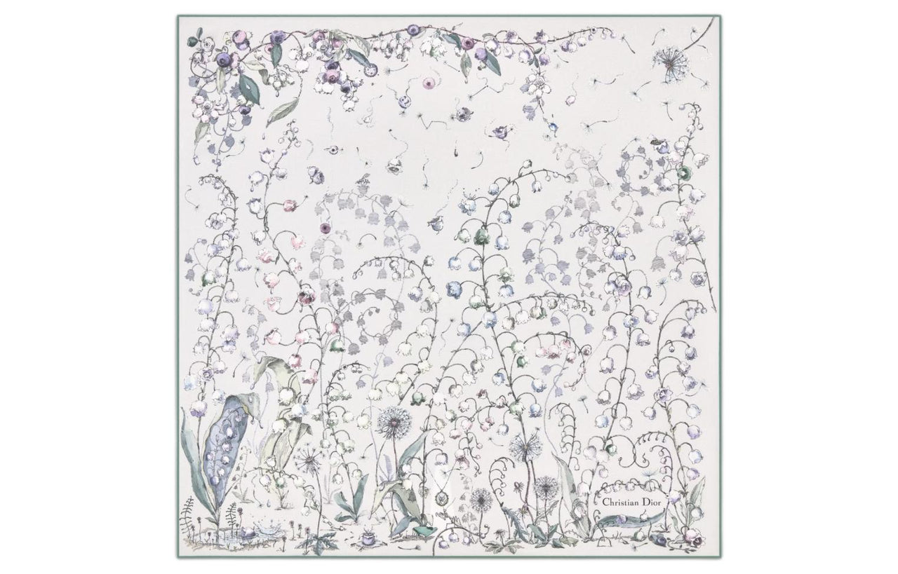 DIOR Silk Scarves Women's White