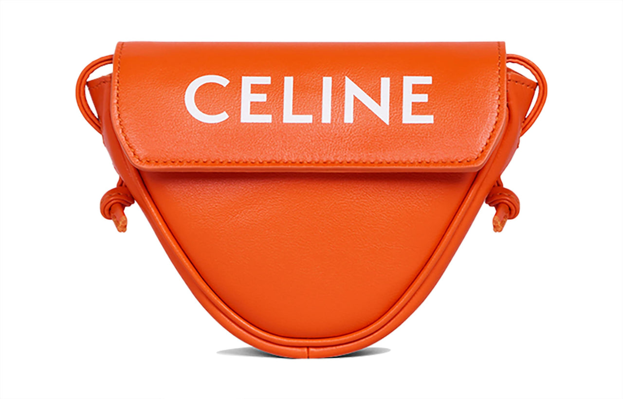 CELINE Cow Leather Crossbody Bag Mini Men's Orange