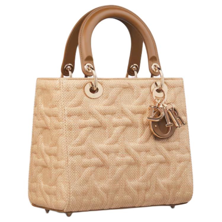 DIOR Lady Dior Calfskin Lady Dior Bag, Shoulder Bag, Crossbody Bag, Handbag Medium Size Women's Beige