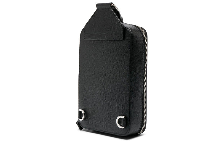 PRADA Calfskin Messenger Bag Sling Bag Regular Men's Black