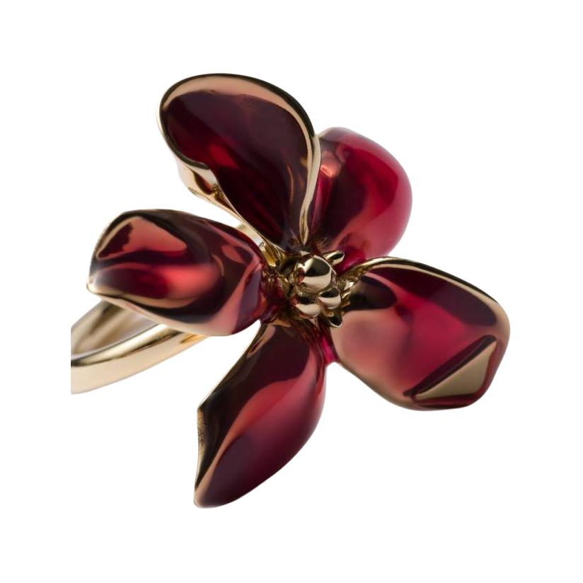 PRADA Enamel Metal Rings Women's Red