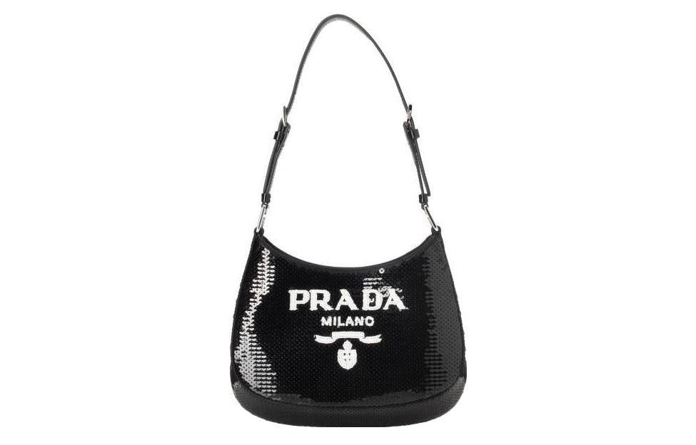 PRADA Cow Leather Shoulder Bag Crossbody Bag Women's Black