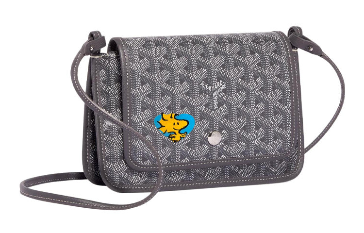GOYARD Plumet Canvas With Leather Envelope Bag Handheld Shoulder Bag Crossbody Bag Small Size Unisex Gray/Blue
