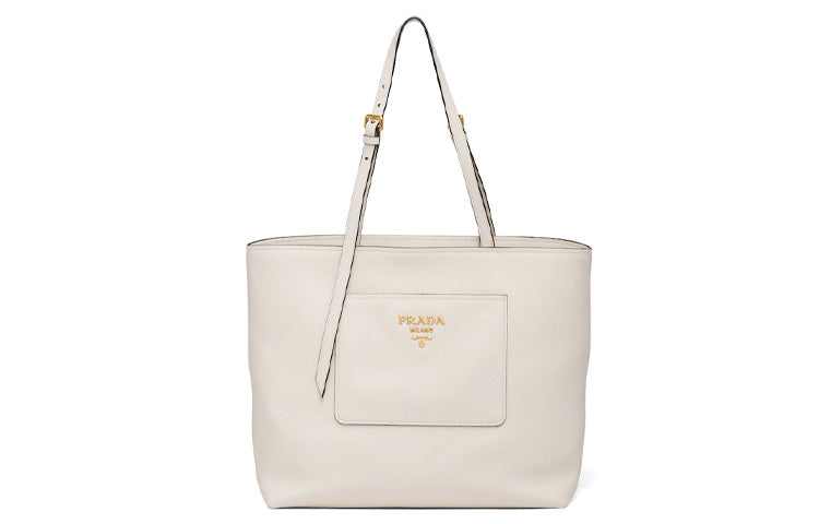 PRADA Calfskin Tote Bag Shopping Bag Handbag Shoulder Bag Crossbody Bag Women's White