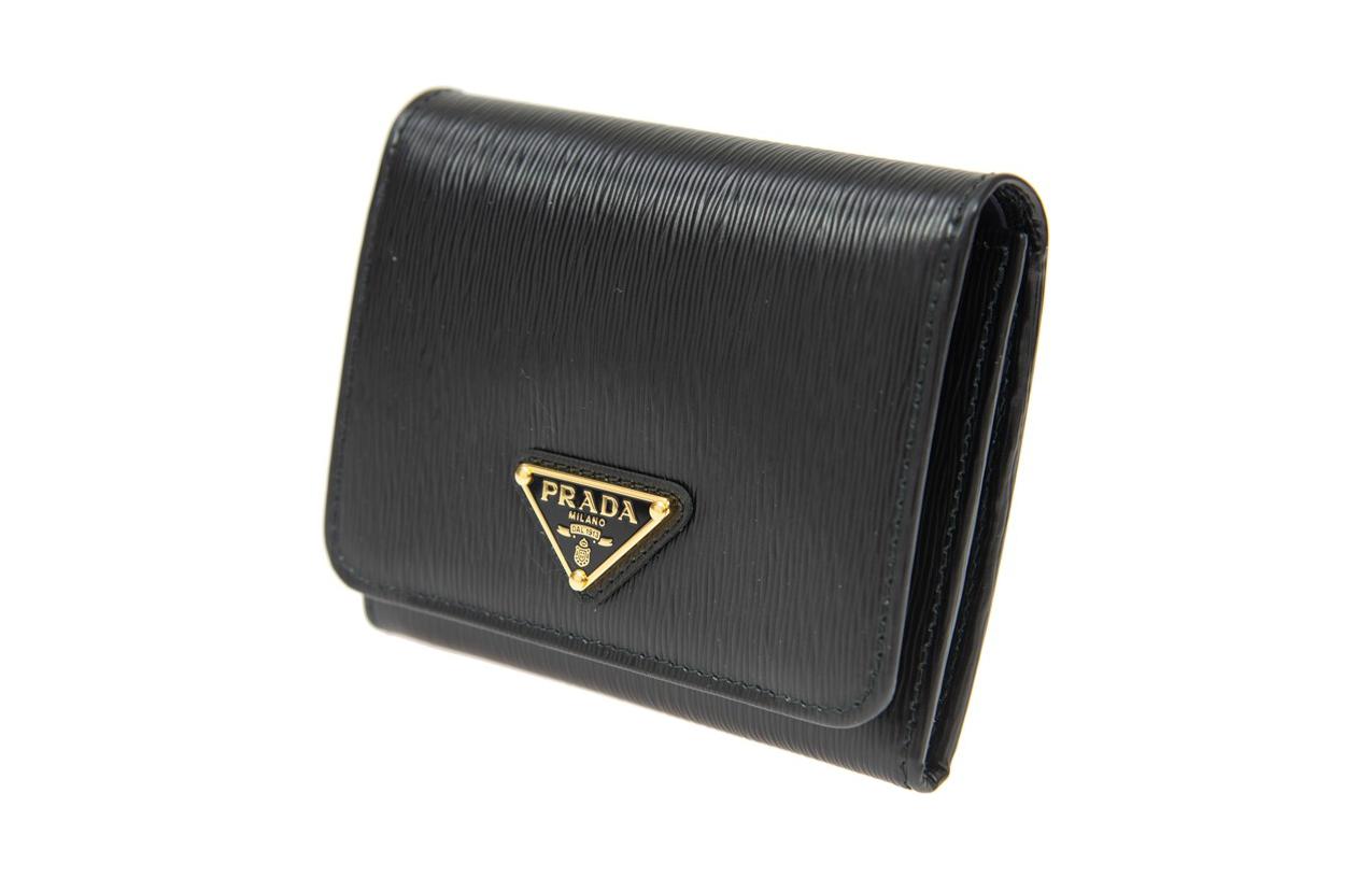 PRADA Cow Leather Wallets Coin Purses Regular Women's Black