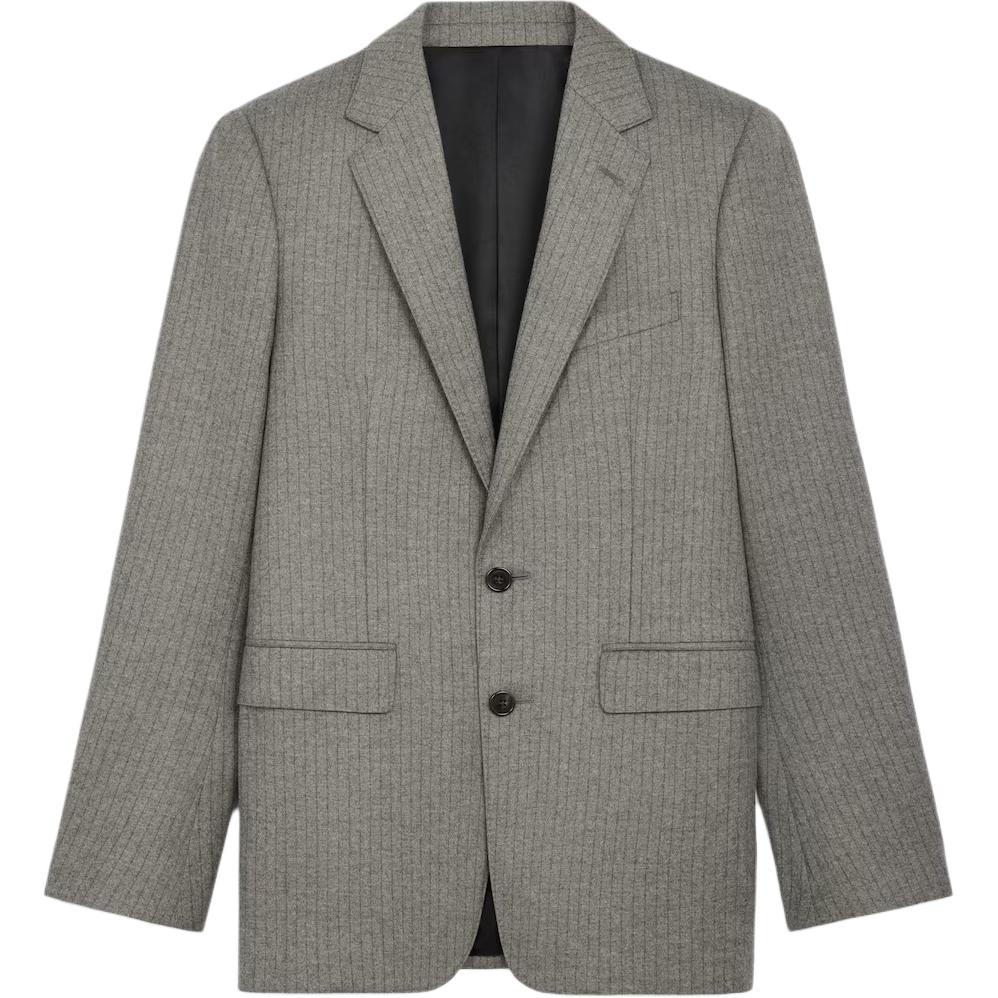 CELINE Classic Jacket In Striped Flannel