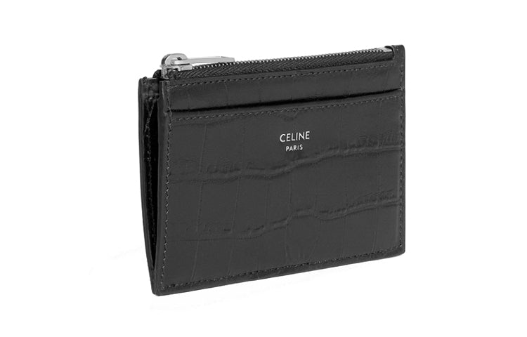 CELINE Cow Leather Card Holder, Wallet Men's Black