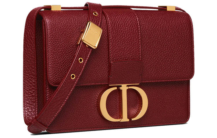 DIOR 30 Montaigne Collection Grained Calfskin Handbag, Shoulder Bag, Crossbody Bag Women's Brick Red