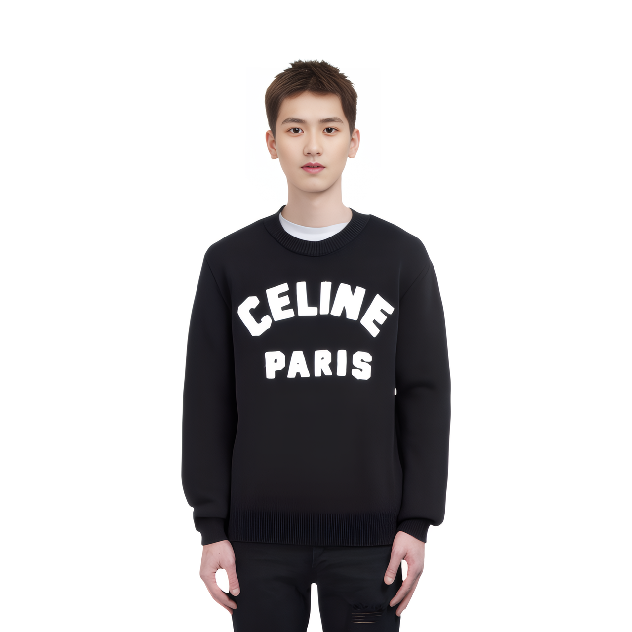 CELINE Boat Neck Sweater In Cashmere And Wool