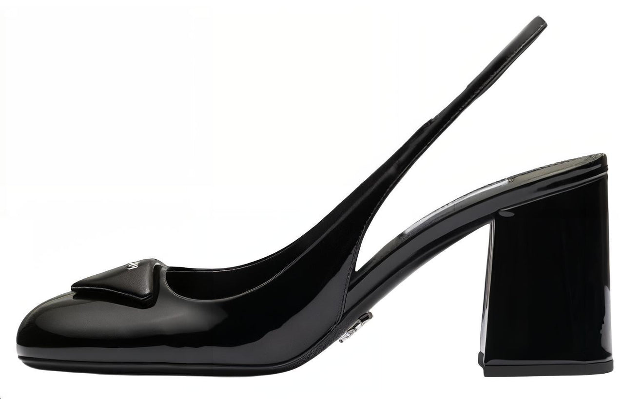 PRADA Chunky Heel High Heels 7.5cm Women's Black