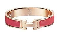 HERMES Clic Bangles Women's Coral Red