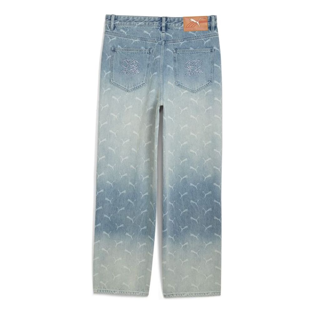 PUMA x A$AP ROCKY Laser Monogram Denim Jeans 'Faded Denim AOP' 633428-01