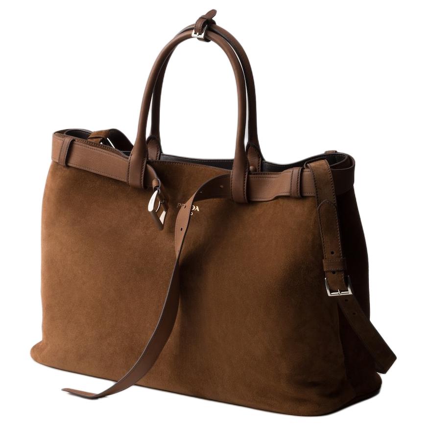 PRADA Calfskin One Shoulder Handbags Men's Brown